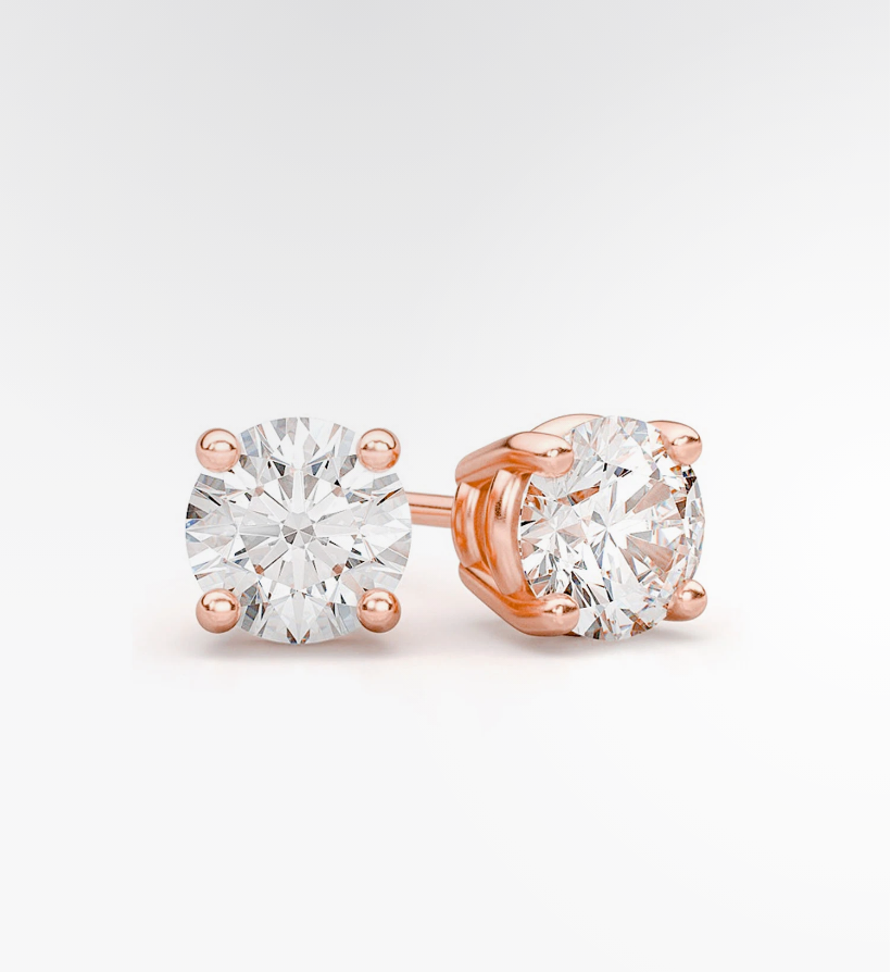 VVS Moissanite Stud Earrings 18k Plated Gold (ALL SIZES)