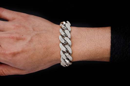 VVS Moissanite Miami Cuban Bracelet 18K Plated Gold
