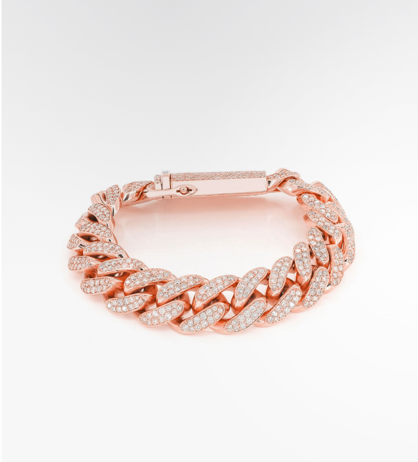 VVS Moissanite Miami Cuban Bracelet 18K Plated Gold