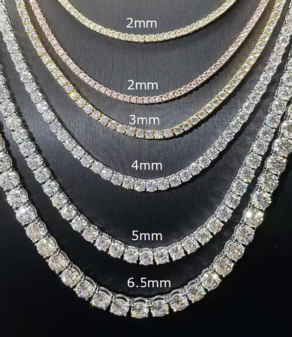 VVS Moissanite Tennis Chain 18k Plated Gold (ALL SIZES)