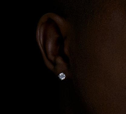 VVS Moissanite Stud Earrings 18k Plated Gold (ALL SIZES)