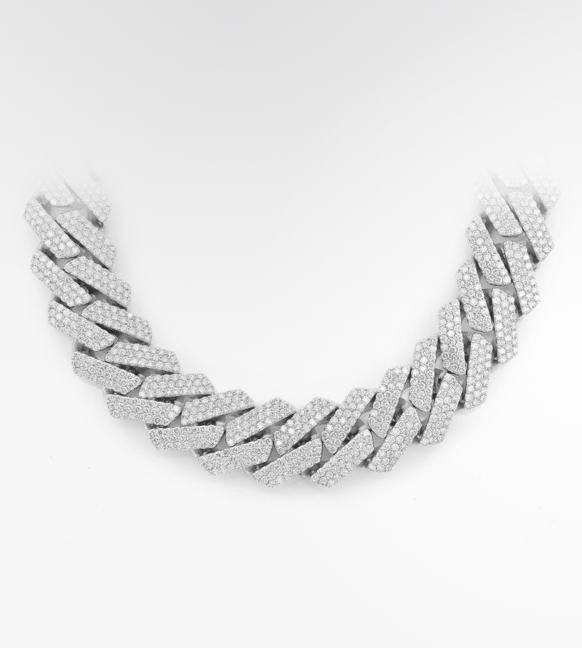 VVS Moissanite Raised Prong Miami Cuban Link Chain 18k Plated Gold (ALL SIZES)