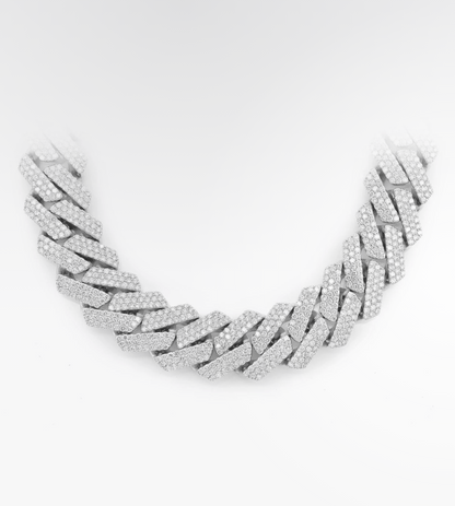 VVS Moissanite Raised Prong Miami Cuban Link Chain 18k Plated Gold (ALL SIZES)