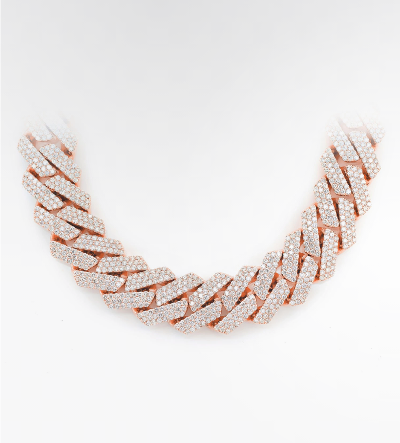 VVS Moissanite Raised Prong Miami Cuban Link Chain 18k Plated Gold (ALL SIZES)