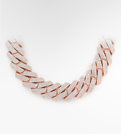 VVS Moissanite Raised Prong Miami Cuban Link Chain 18k Plated Gold (ALL SIZES)