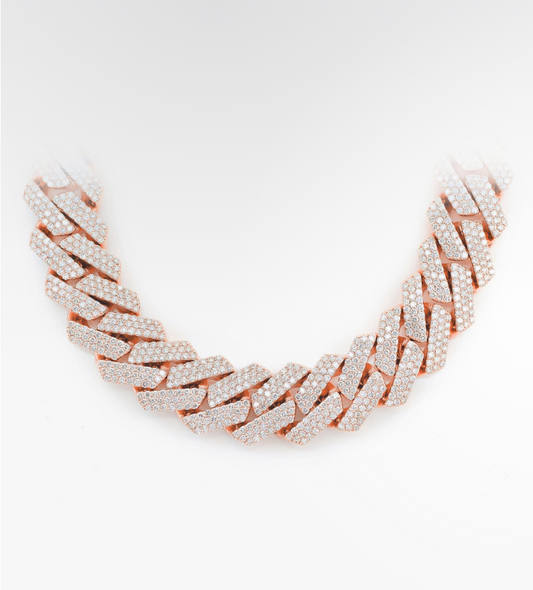 VVS Moissanite Raised Prong Miami Cuban Link Chain 18k Plated Gold (ALL SIZES)