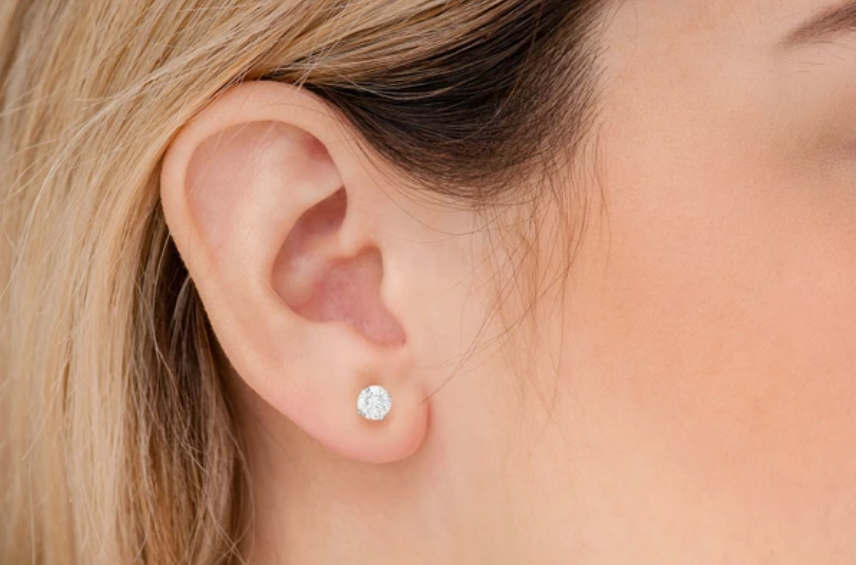 VVS Moissanite Stud Earrings 18k Plated Gold (ALL SIZES)