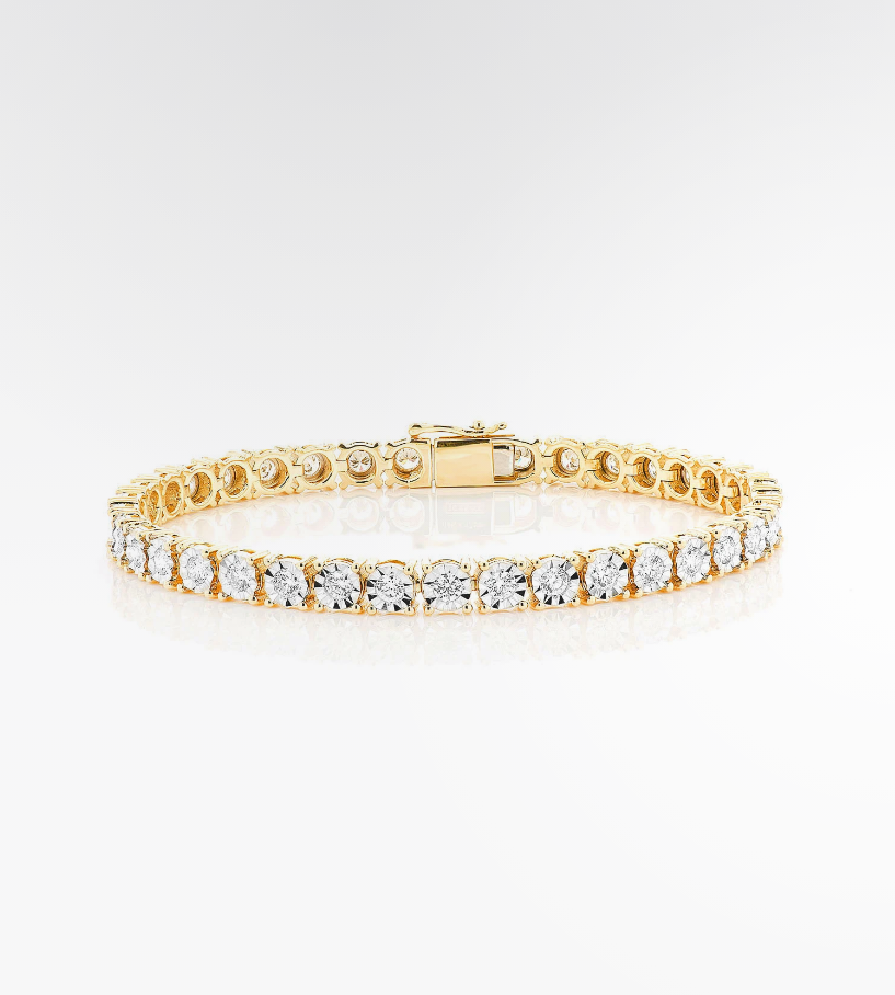 VVS Moissanite Tennis Bracelet 18k Plated Gold (ALL SIZES)