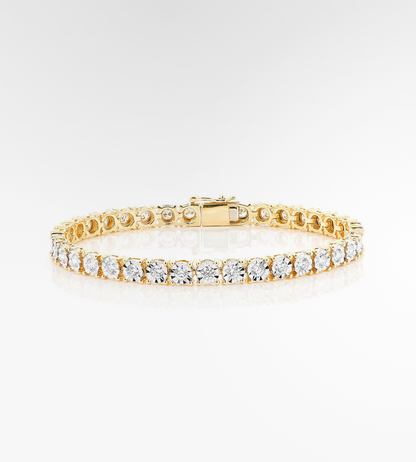 VVS Moissanite Tennis Bracelet 18k Plated Gold (ALL SIZES)