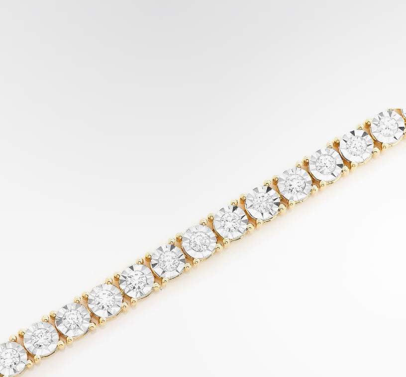 VVS Moissanite Tennis Bracelet 18k Plated Gold (ALL SIZES)