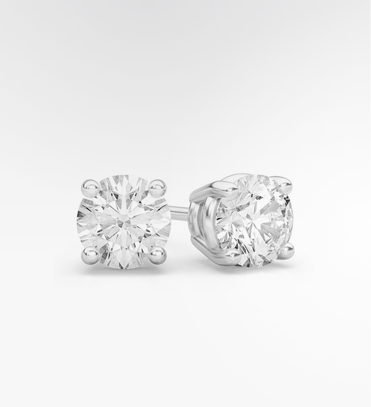VVS Moissanite Stud Earrings 18k Plated Gold (ALL SIZES)