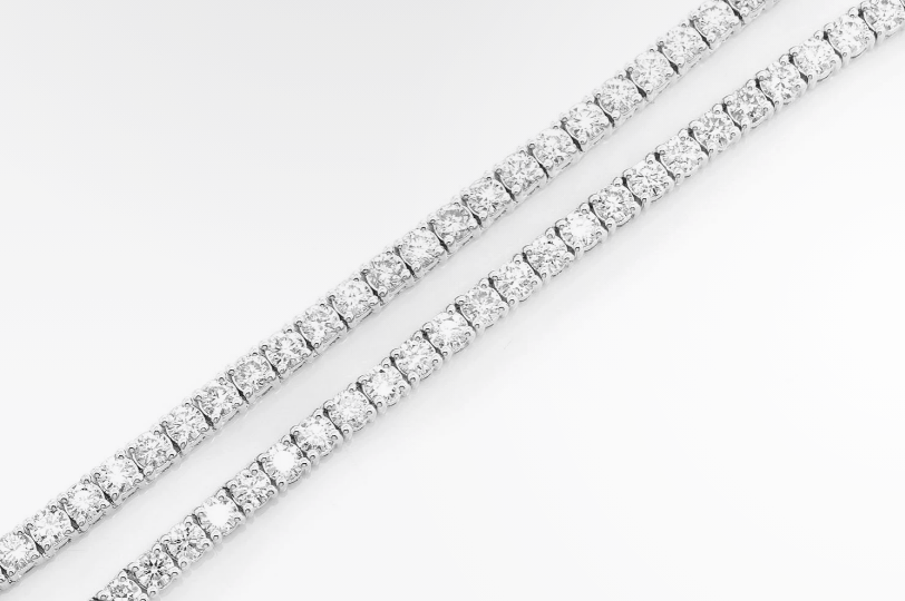 VVS Moissanite Tennis Chain 18k Plated Gold (ALL SIZES)