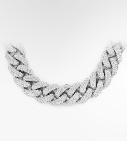 VVS Moissanite Miami Cuban Link Chain 18k Plated Gold (ALL SIZES)