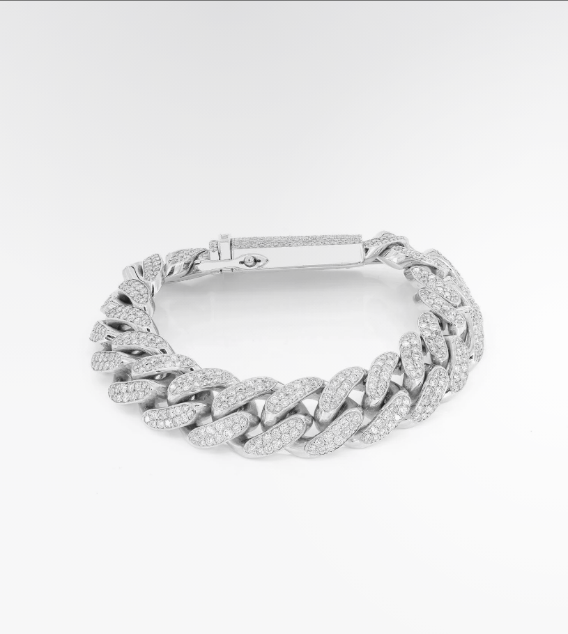 VVS Moissanite Miami Cuban Bracelet 18K Plated Gold