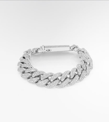 VVS Moissanite Miami Cuban Bracelet 18K Plated Gold