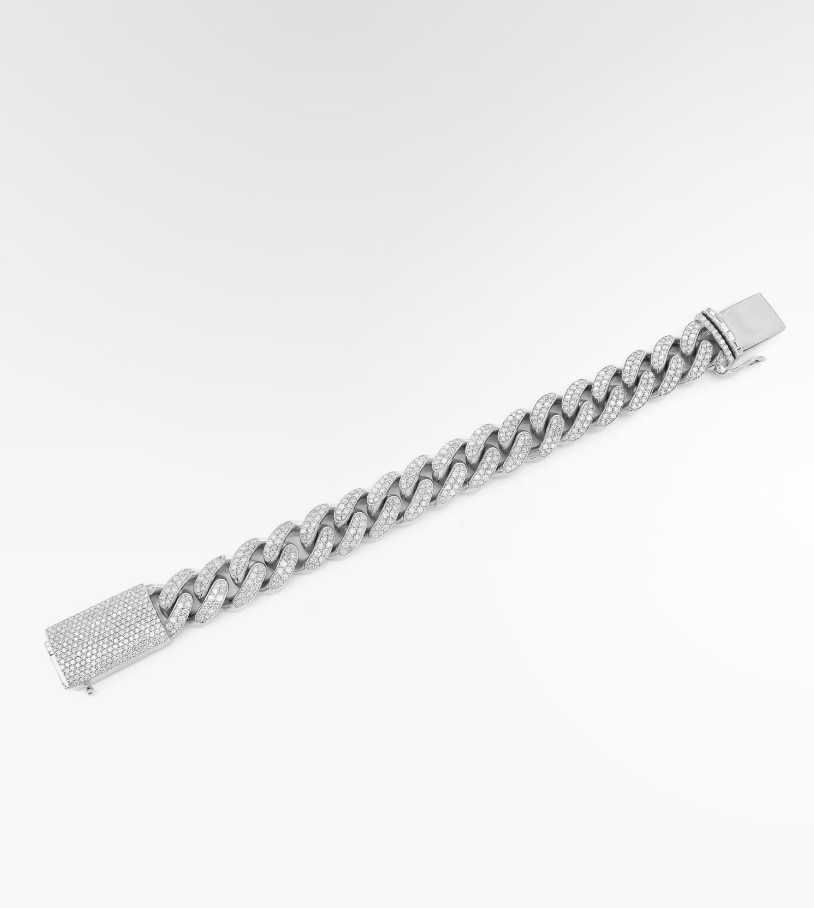 VVS Moissanite Miami Cuban Bracelet 18K Plated Gold
