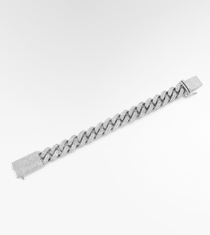 VVS Moissanite Miami Cuban Bracelet 18K Plated Gold