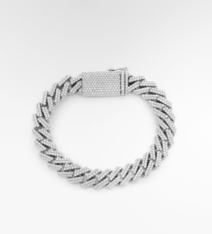 VVS Moissanite Raised Prong Miami Cuban Bracelet 18k Plated Gold (ALL SIZES)