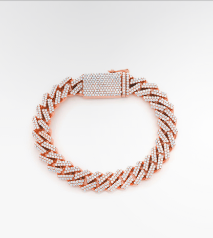 VVS Moissanite Raised Prong Miami Cuban Bracelet 18k Plated Gold (ALL SIZES)