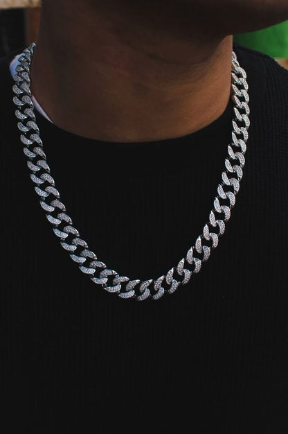 VVS Moissanite Miami Cuban Link Chain 18k Plated Gold (ALL SIZES)