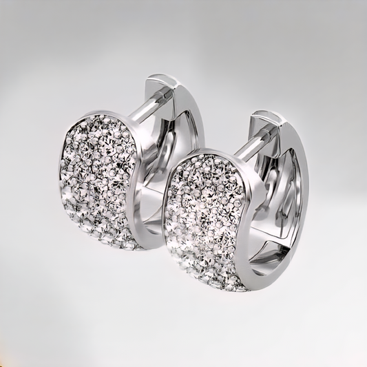 VVS Moissanite Wide Hoop Earrings 18K Plated Gold