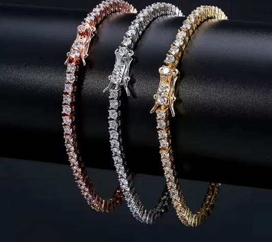 VVS Moissanite Tennis Bracelet 18k Plated Gold (ALL SIZES)